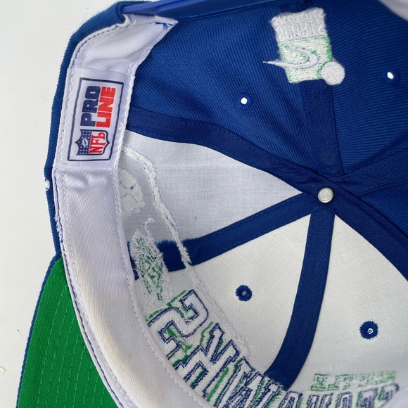 Vtg 90s Seattle Seahawks Sports Specialties Laser Shadow Pro Line Snapback Hat - Picture 9 of 9